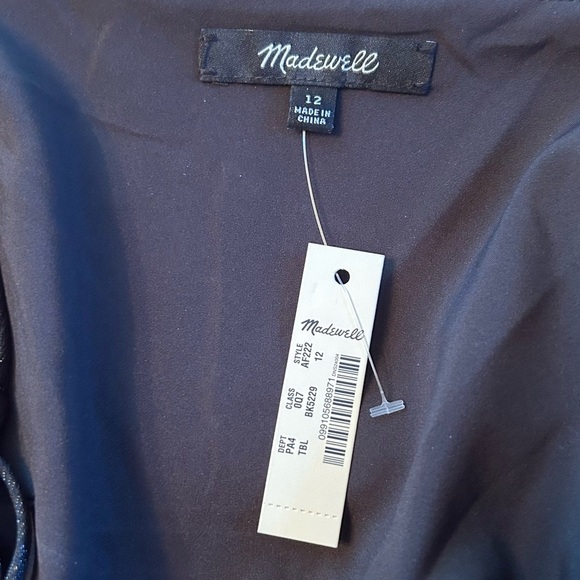 NWT Madewell Black Shimmer Ruffle Cami Dress 12 - Picture 9 of 12